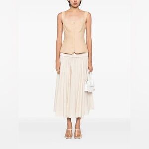 SIMKHAI Nour Square Neck Zip Front Bustier Top in Natural NWT